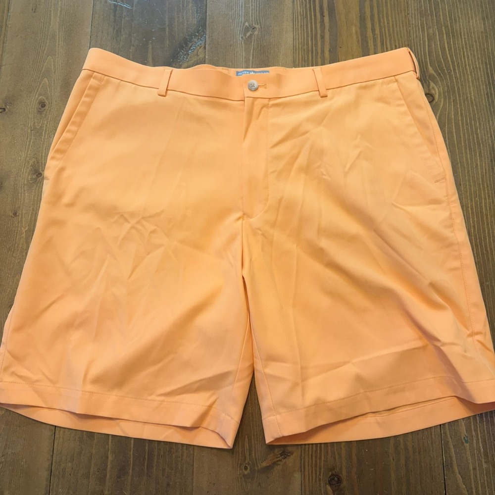 Peter Millar Crown Sport Salem Performance Shorts Mens 38 x 9" Orange MS15EB82
